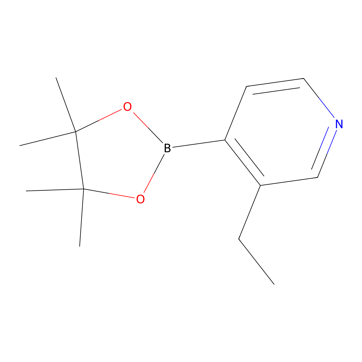 3-Ethyl-4-(4,4,5,5-tetramethyl-1,3,2-dioxaborolan-2-yl)pyridine molecular structure, CAS 2096342-34-4