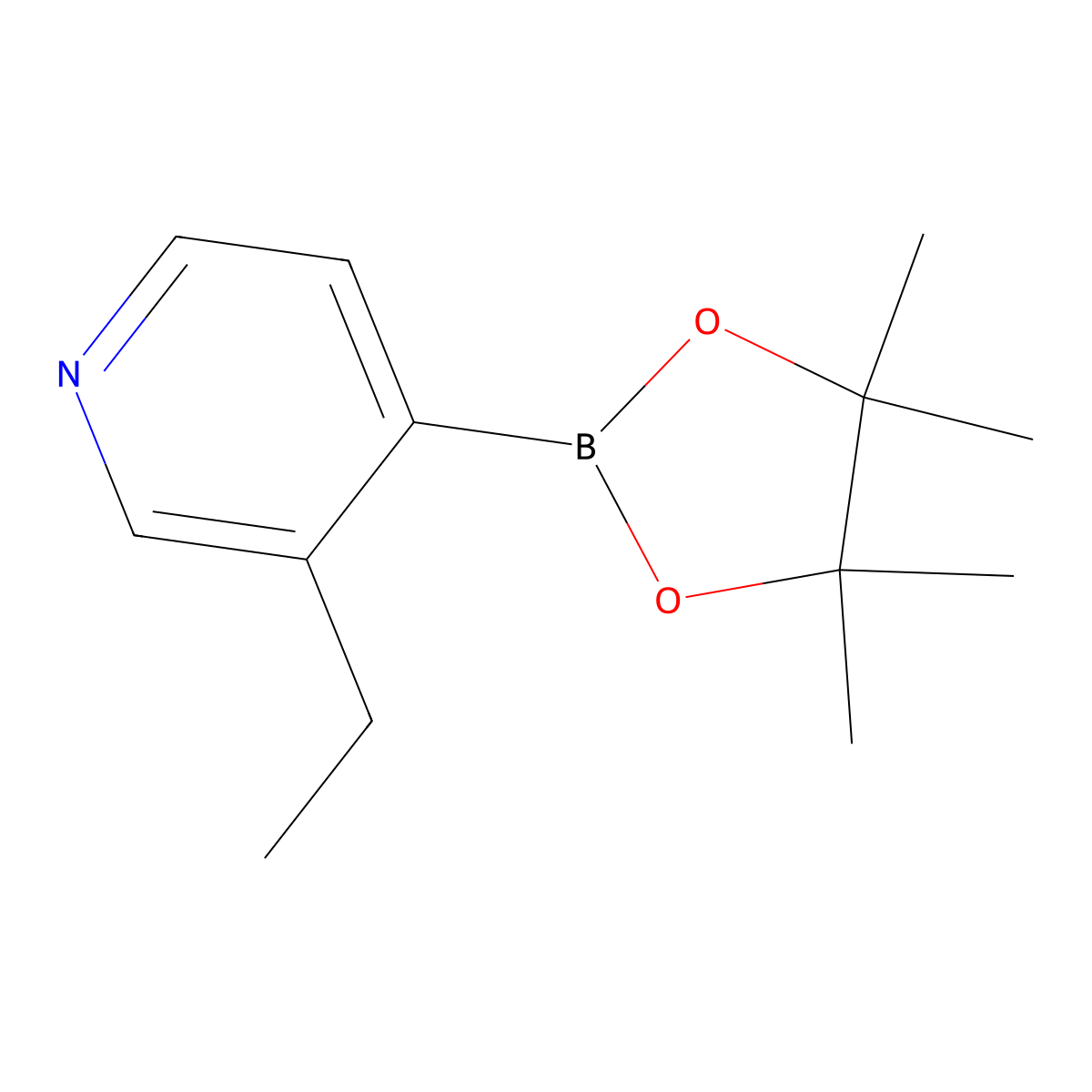 3-Ethyl-4-(4,4,5,5-tetramethyl-1,3,2-dioxaborolan-2-yl)pyridine molecular structure, CAS 2096342-34-4