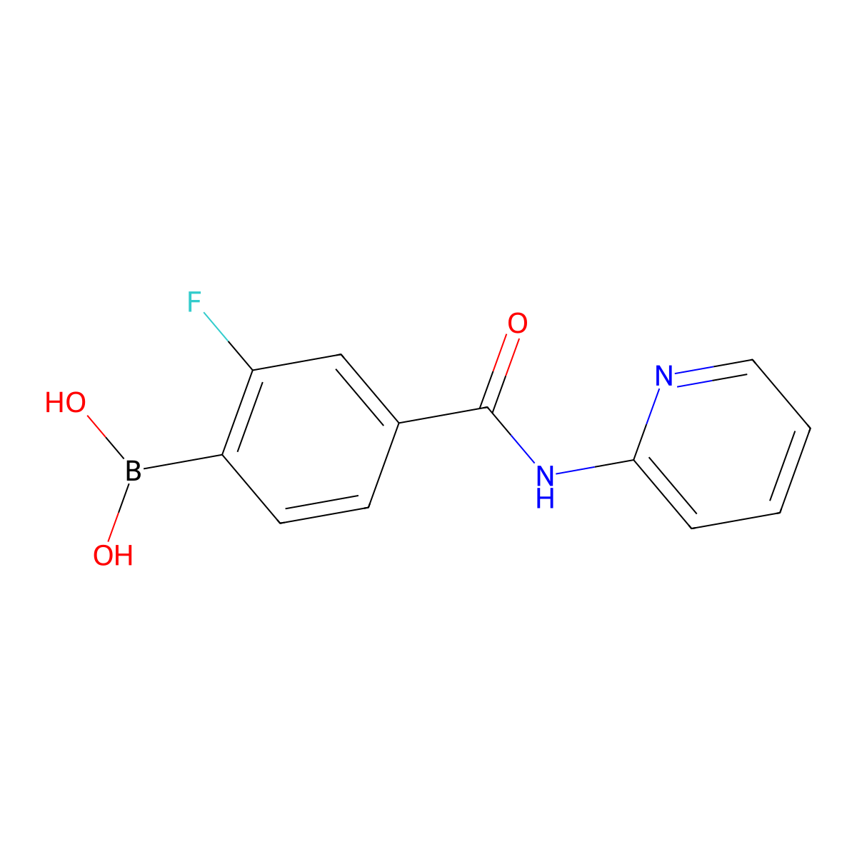 Boronic acid, B-[2-fluoro-4-[(2-pyridinylamino)carbonyl]phenyl]- molecular structure, CAS 2096353-72-7