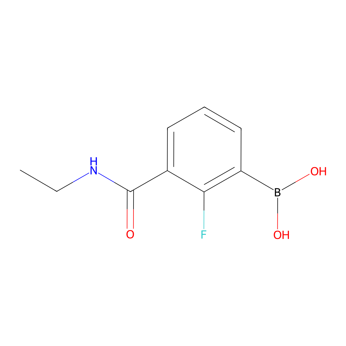 3-(Ethylcarbamoyl)-2-fluorophenylboronic acid molecular structure, CAS 2096353-74-9