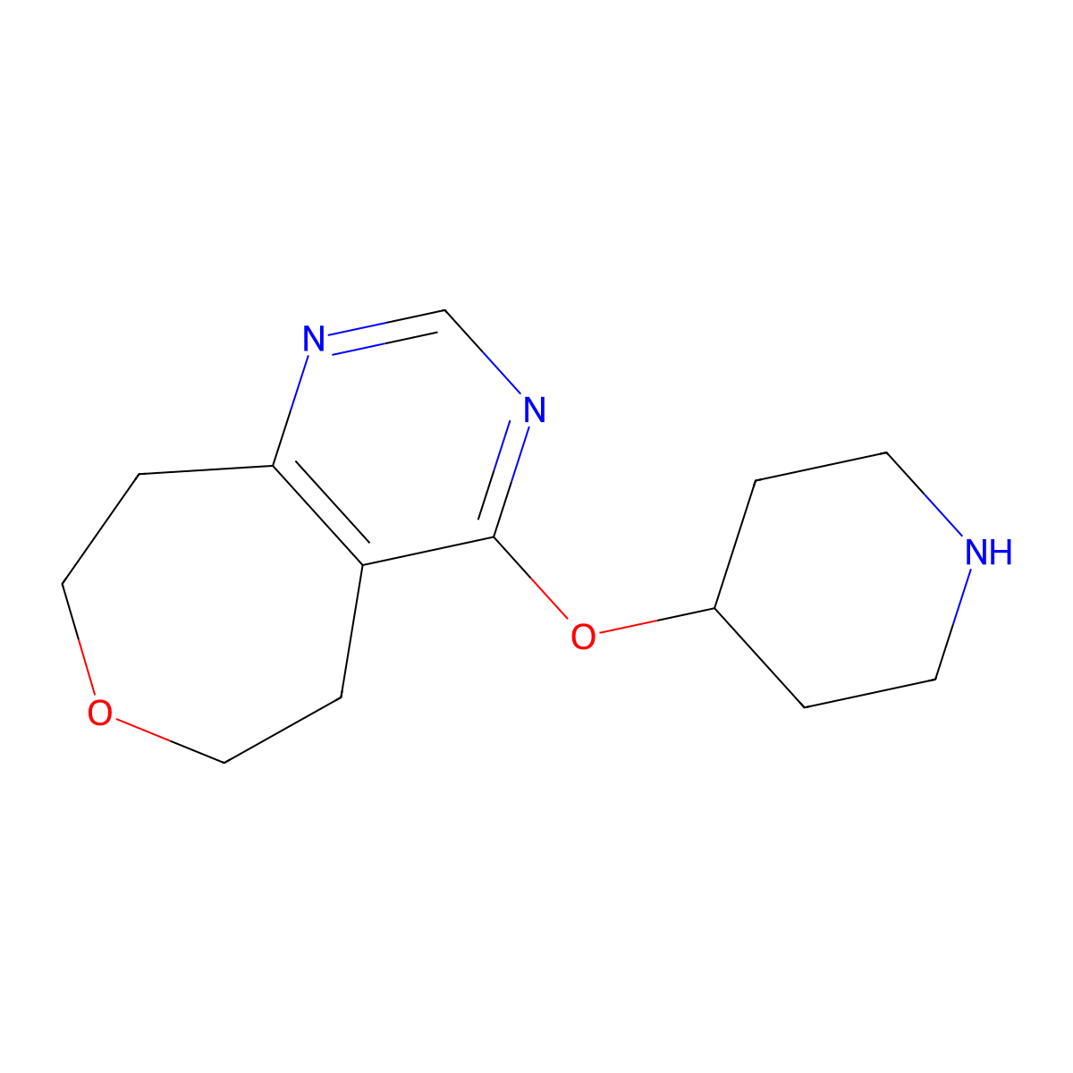4-Piperidin-4-yloxy-5,6,8,9-tetrahydrooxepino[4,5-d]pyrimidine molecular structure, CAS 2096368-49-7