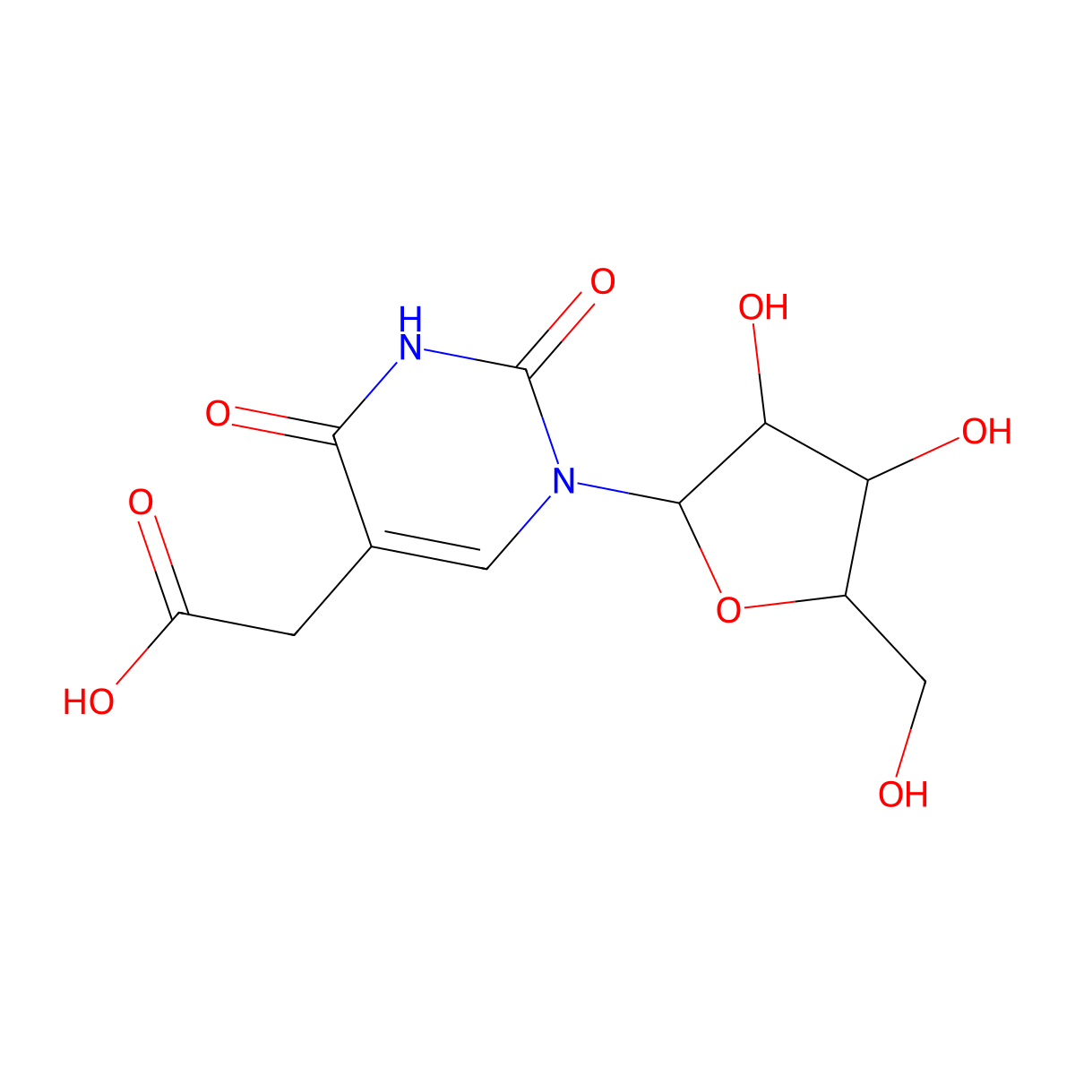5-Carboxymethyluridine molecular structure, CAS 20964-06-1