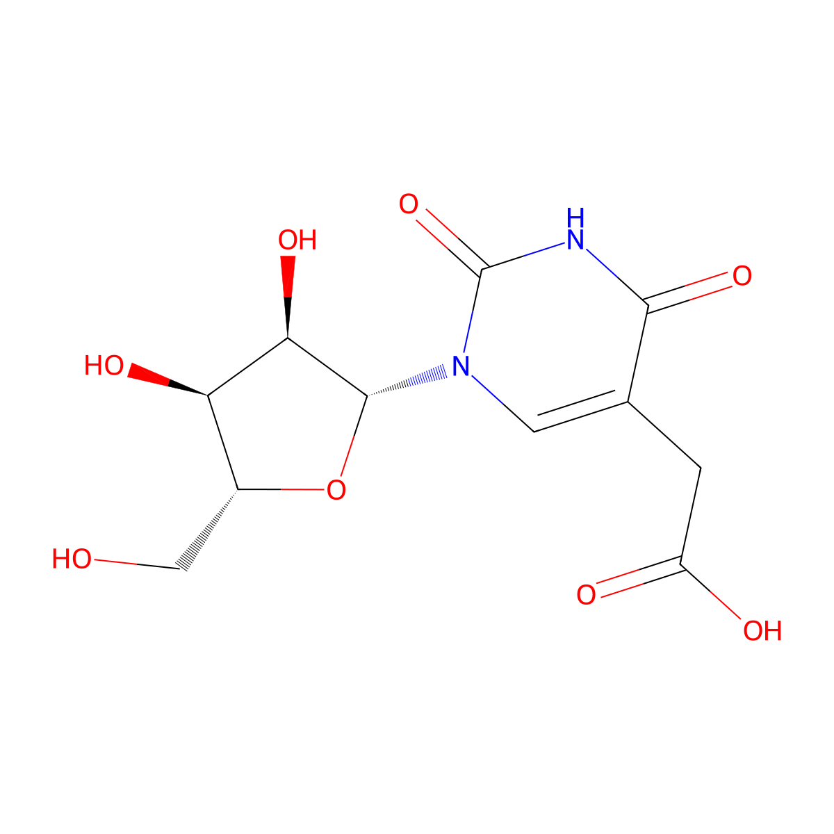 5-Carboxymethyluridine molecular structure, CAS 20964-06-1