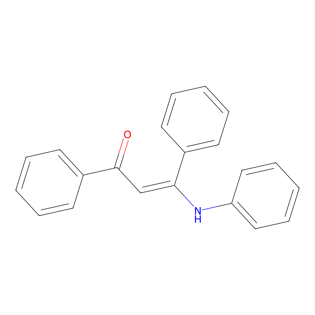 3-Anilino-1,3-diphenylprop-2-en-1-one molecular structure, CAS 20964-94-7