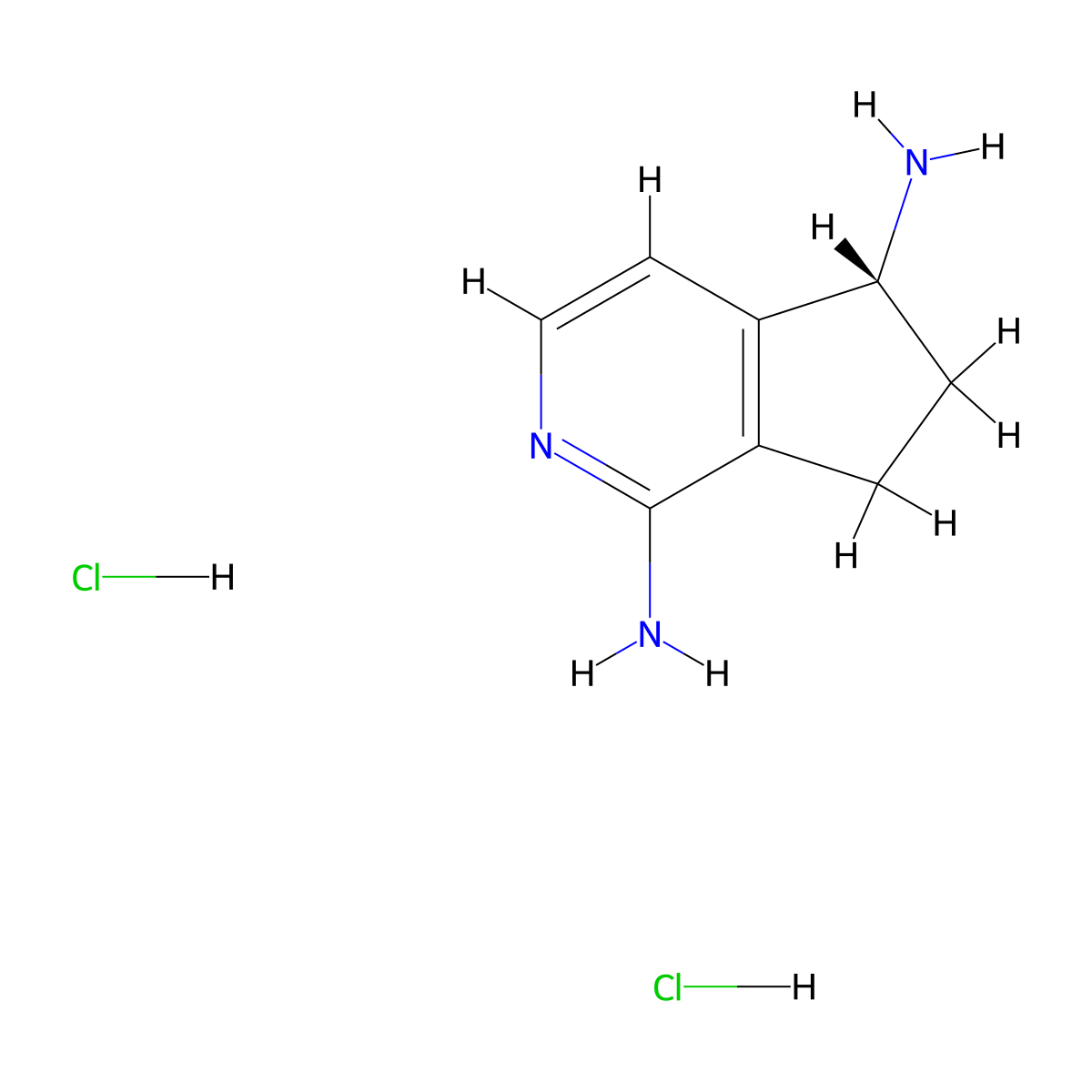 (5R)-5H,6H,7H-cyclopenta[c]pyridine-1,5-diamine dihydrochloride molecular structure, CAS 2096419-45-1