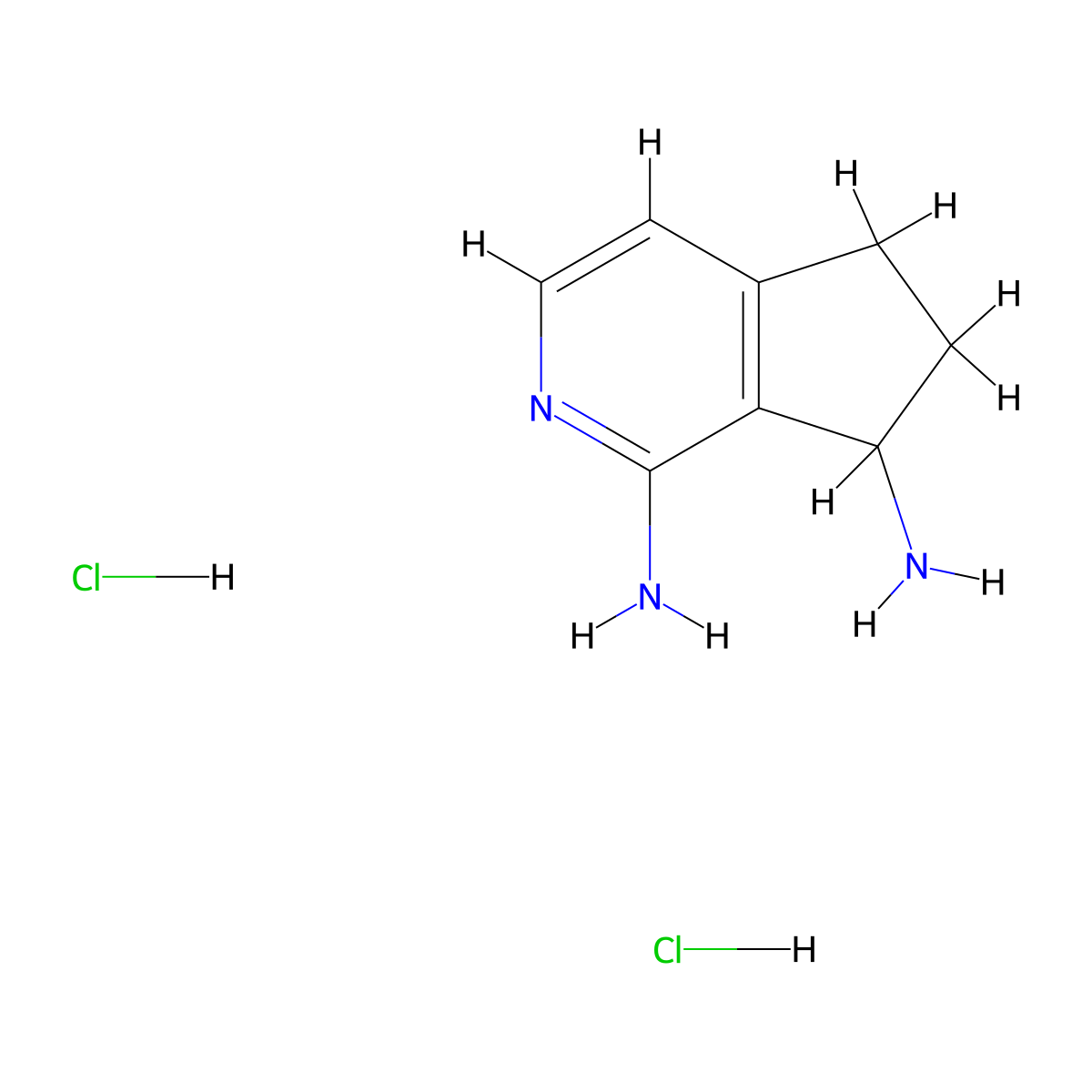 6,7-Dihydro-5H-cyclopenta[c]pyridine-1,7-diamine dihydrochloride molecular structure, CAS 2096419-54-2