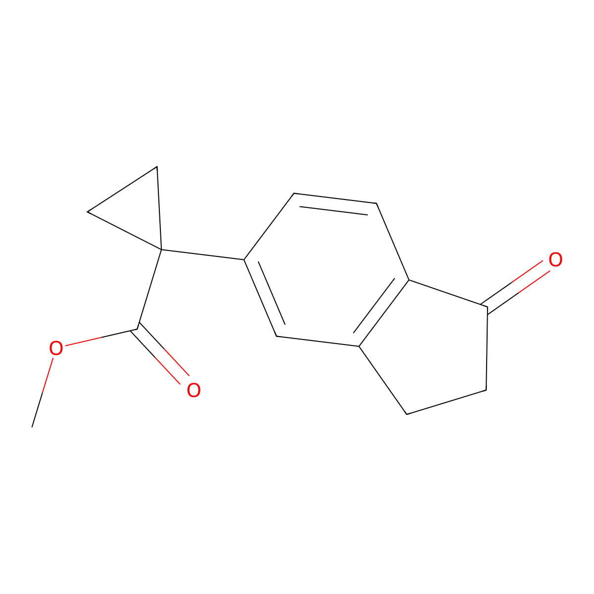 Methyl 1-(1-oxo-2,3-dihydro-1H-inden-5-YL)cyclopropane-1-carboxylate molecular structure, CAS 2096442-68-9