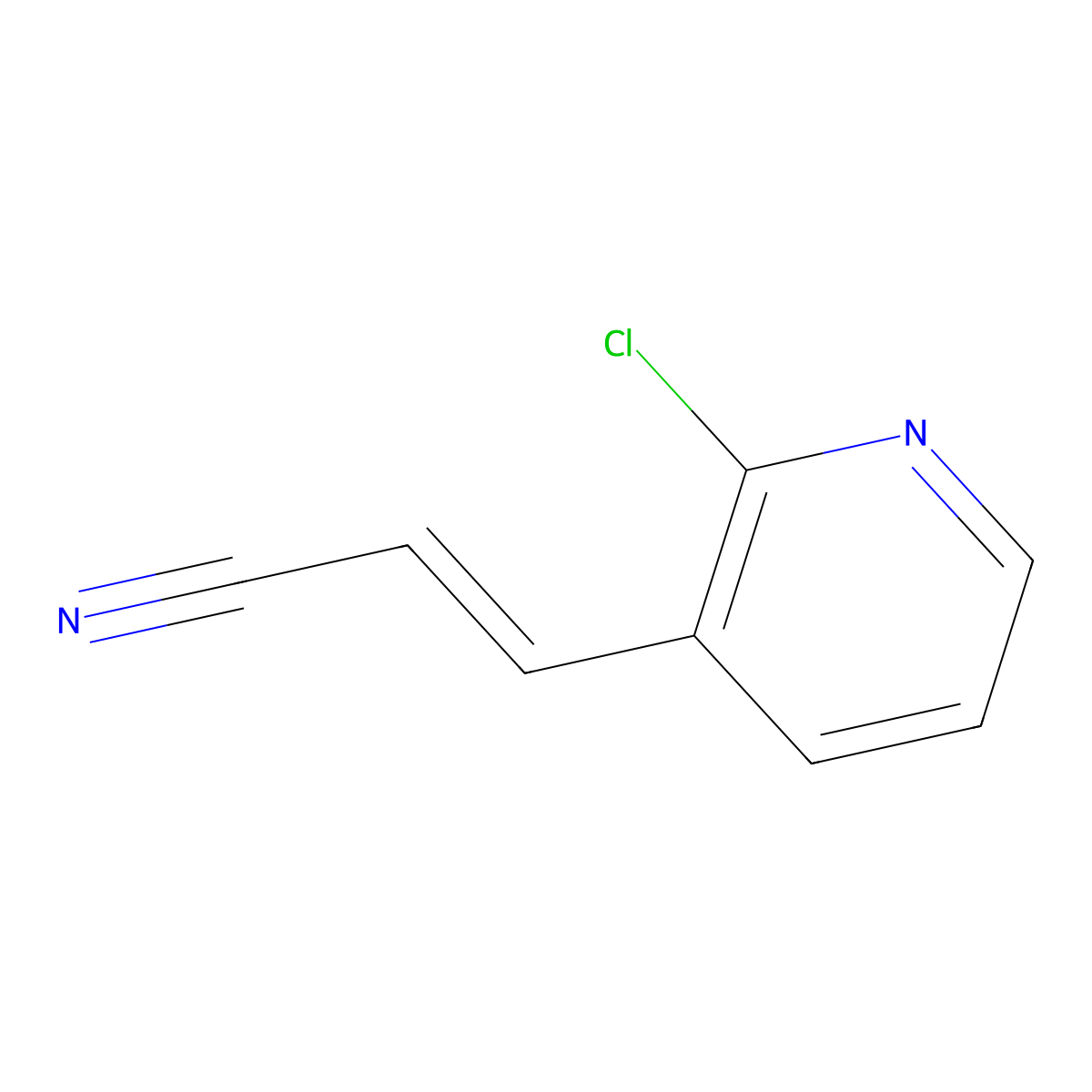(E)-3-(2-Chloropyridin-3-yl)prop-2-enenitrile molecular structure, CAS 2096443-31-9