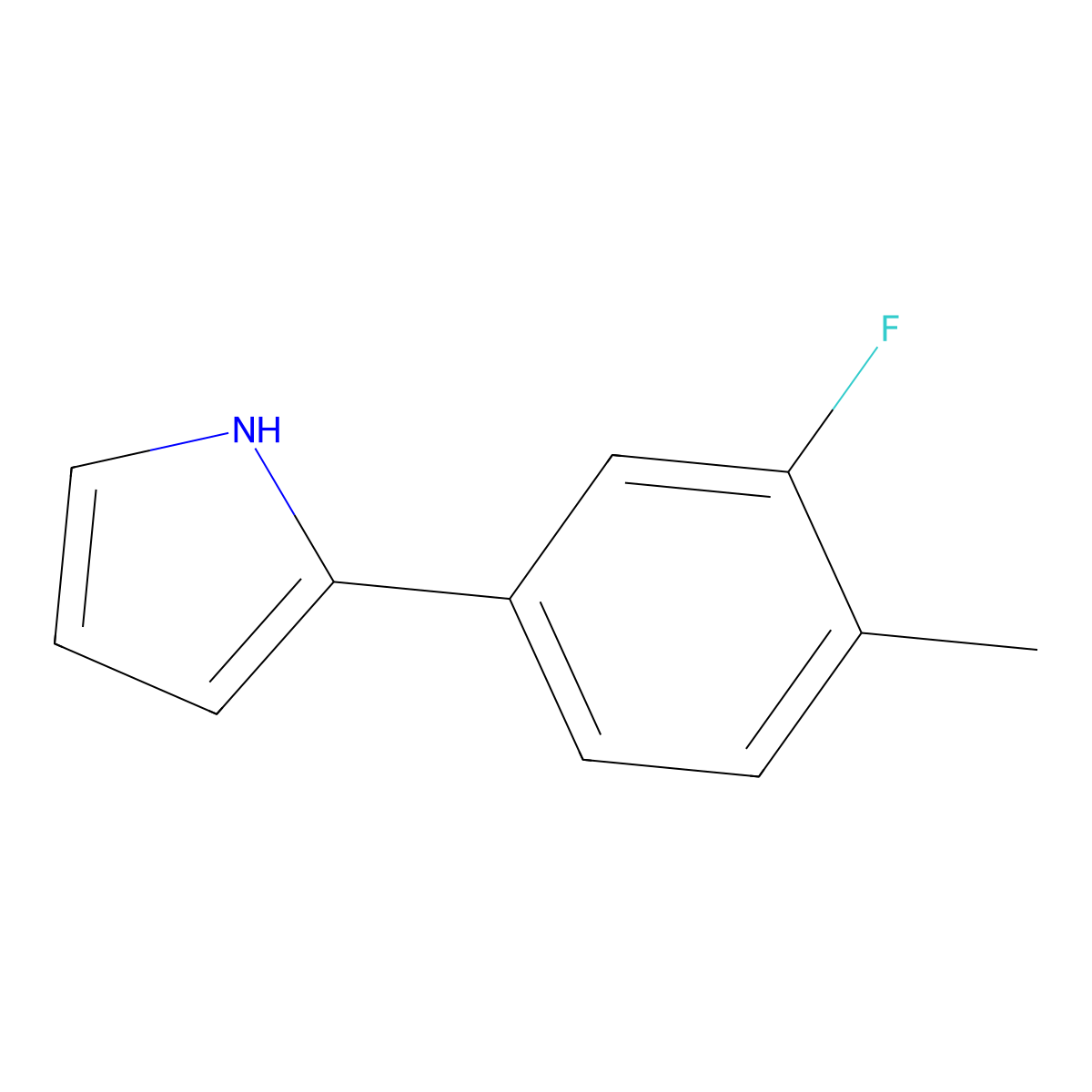2-(3-Fluoro-4-methylphenyl)pyrrole molecular structure, CAS 2096453-78-8