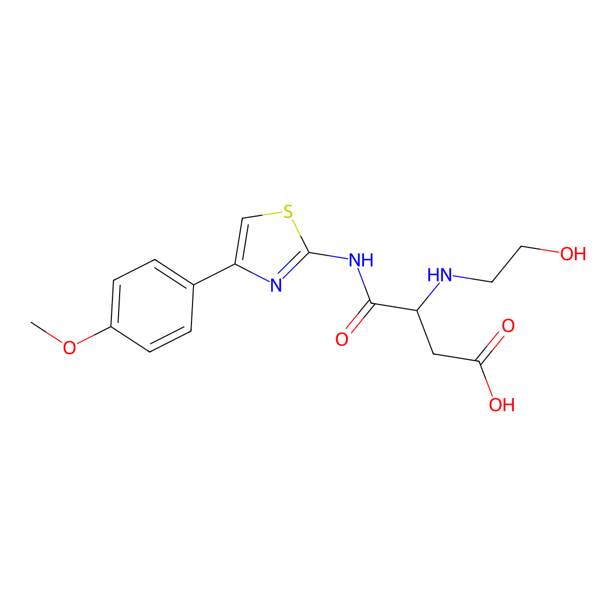 N~2~-(2-hydroxyethyl)-N-[4-(4-methoxyphenyl)-1,3-thiazol-2-yl]-alpha-asparagine molecular structure, CAS 2096495-88-2