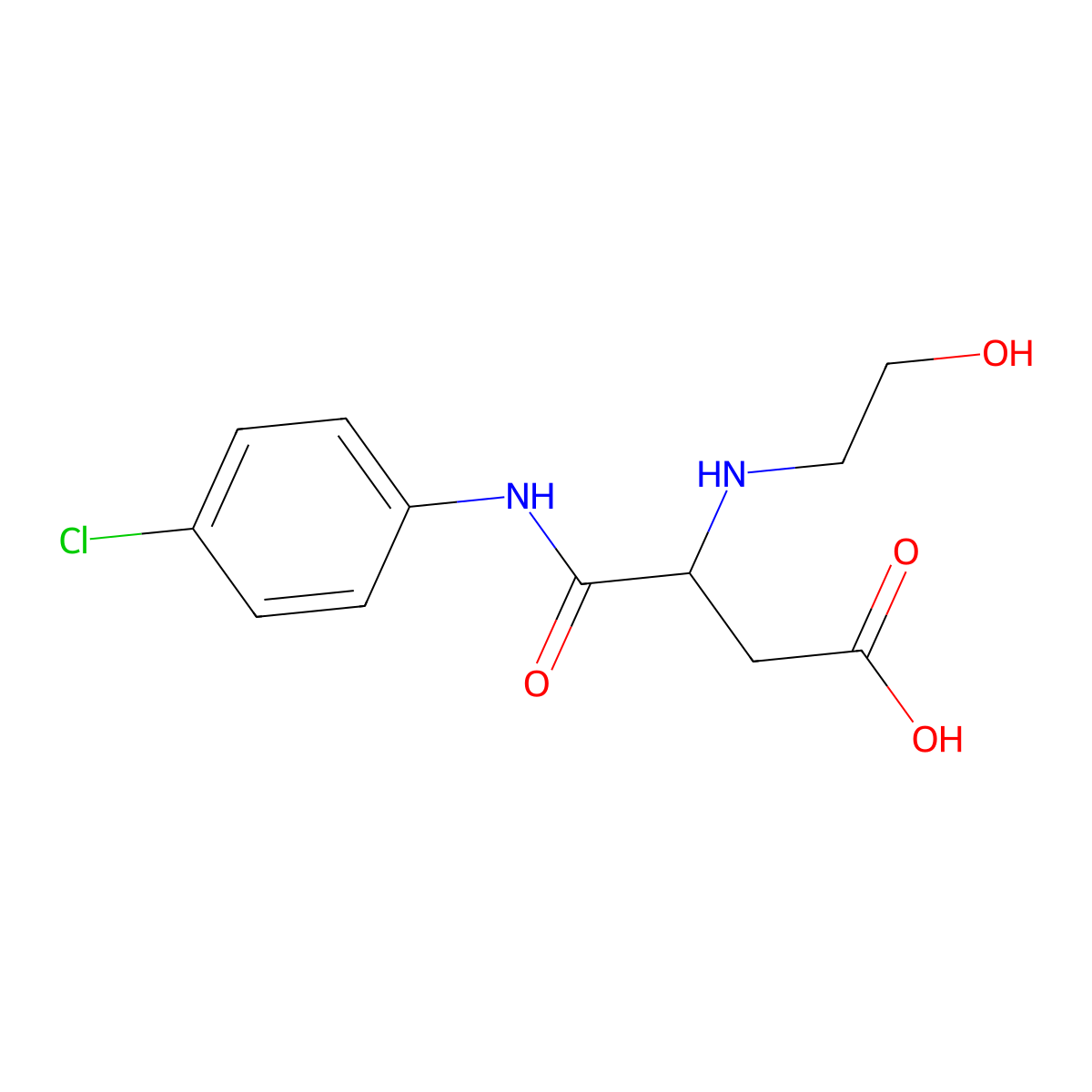 N-(4-chlorophenyl)-N~2~-(2-hydroxyethyl)-alpha-asparagine molecular structure, CAS 2096495-92-8