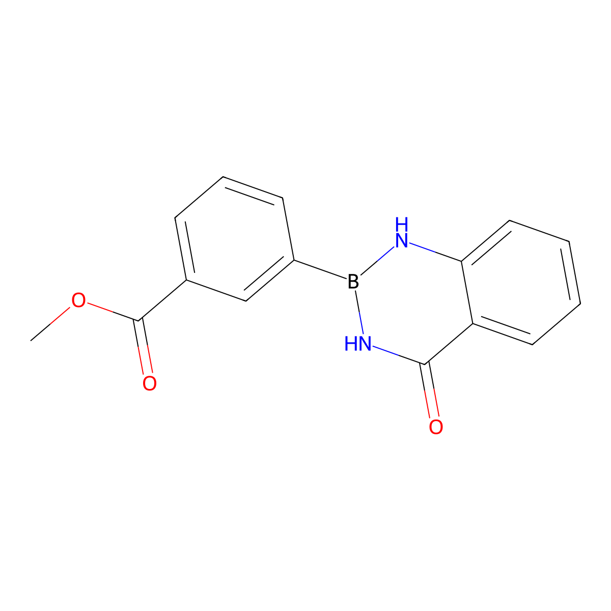Methyl 3-(4-oxo-3,4-dihydrobenzo[d][1,3,2]diazaborinin-2(1H)-yl)benzoate molecular structure, CAS 2096499-43-1
