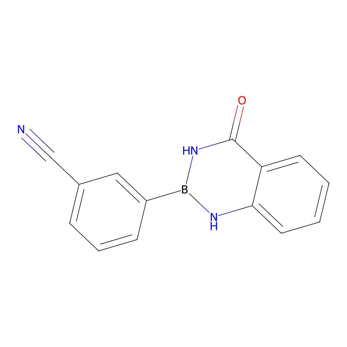 3-(4-Oxo-3,4-dihydrobenzo[d][1,3,2]diazaborinin-2(1H)-yl)benzonitrile molecular structure, CAS 2096499-44-2