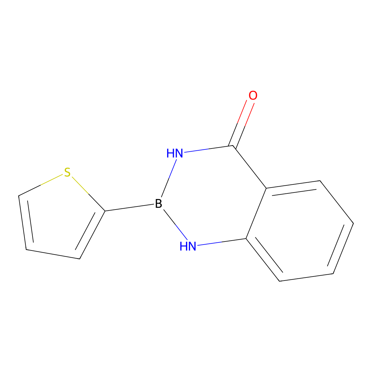 2,3-Dihydro-2-(2-thienyl)-1,3,2-benzodiazaborin-4(1H)-one molecular structure, CAS 2096499-48-6