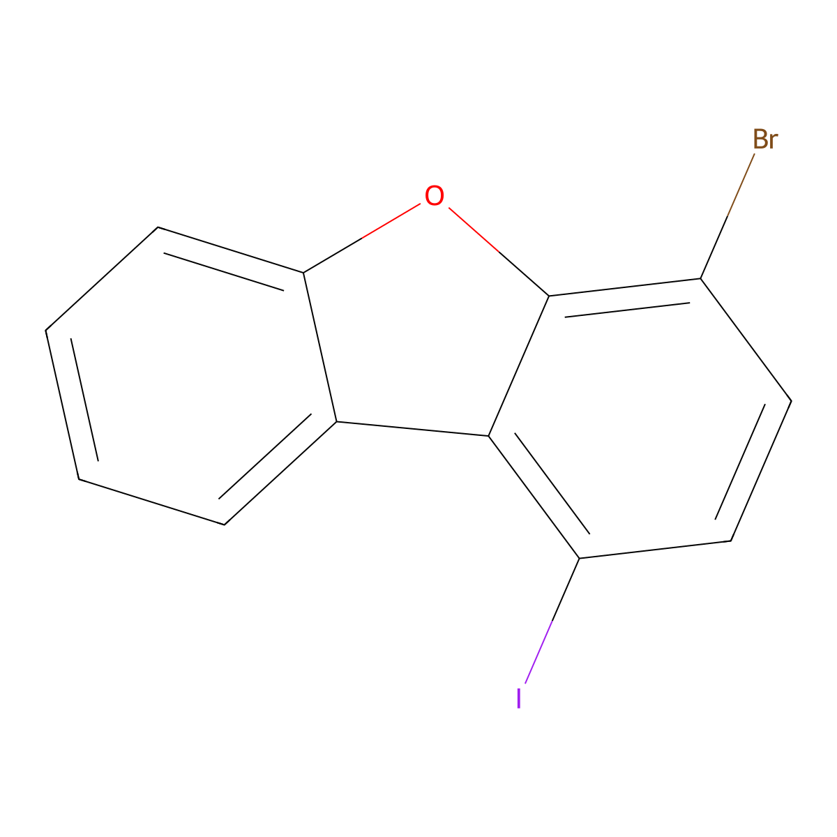 4-Bromo-1-iododibenzo[b,d]furan molecular structure, CAS 2096506-51-1