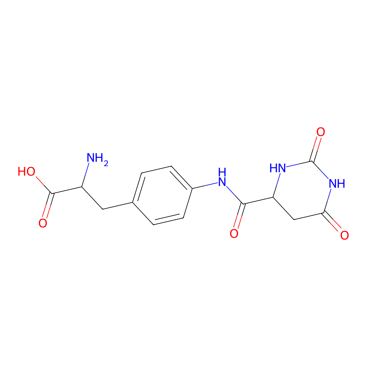 (S)-2-Amino-3-(4-((S)-2,6-dioxohexahydropyrimidine-4-carboxamido)phenyl)propanoic acid molecular structure, CAS 2096508-06-2