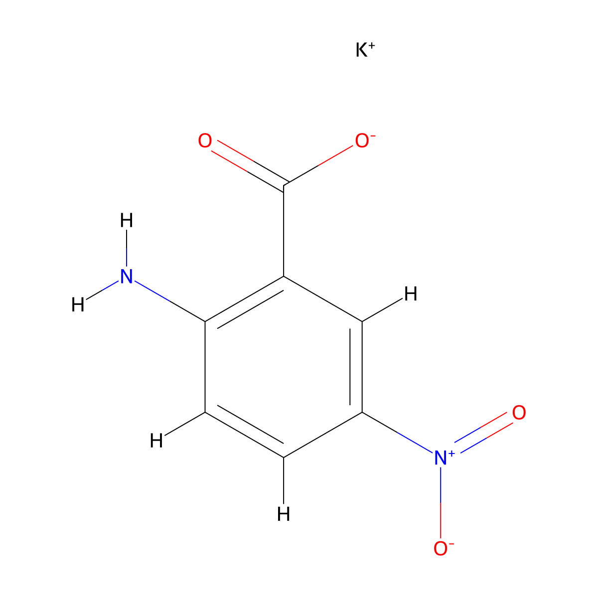 Potassium 2-amino-5-nitrobenzoate molecular structure, CAS 209664-72-2