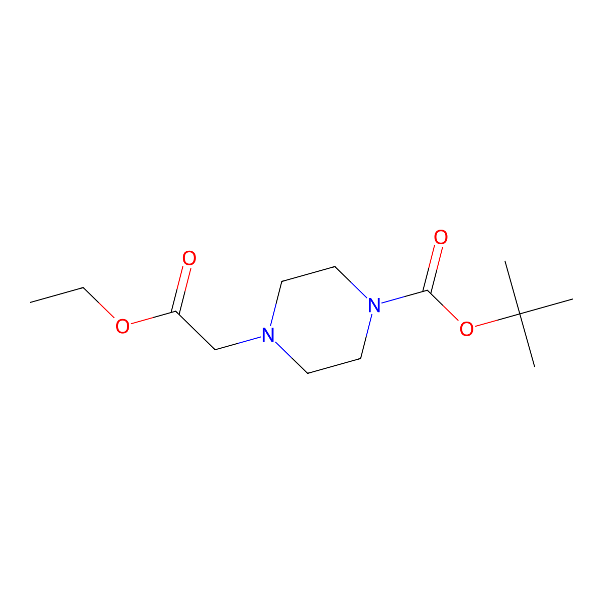 tert-Butyl 4-(2-ethoxy-2-oxoethyl)piperazine-1-carboxylate molecular structure, CAS 209667-59-4