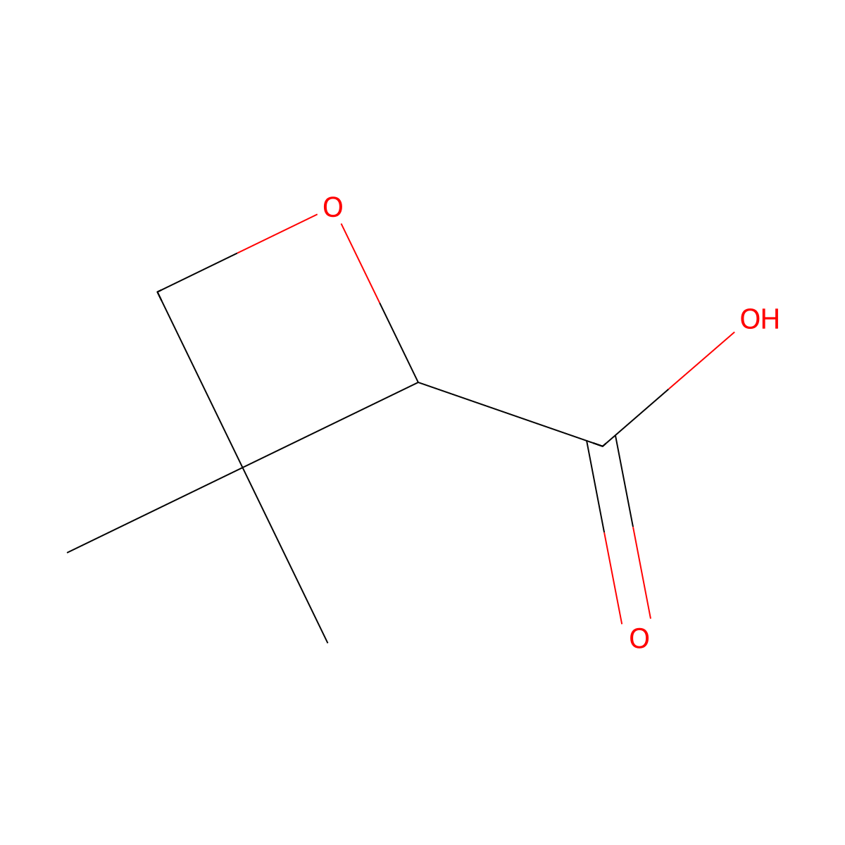 3,3-Dimethyloxetane-2-carboxylic acid molecular structure, CAS 20967-49-1