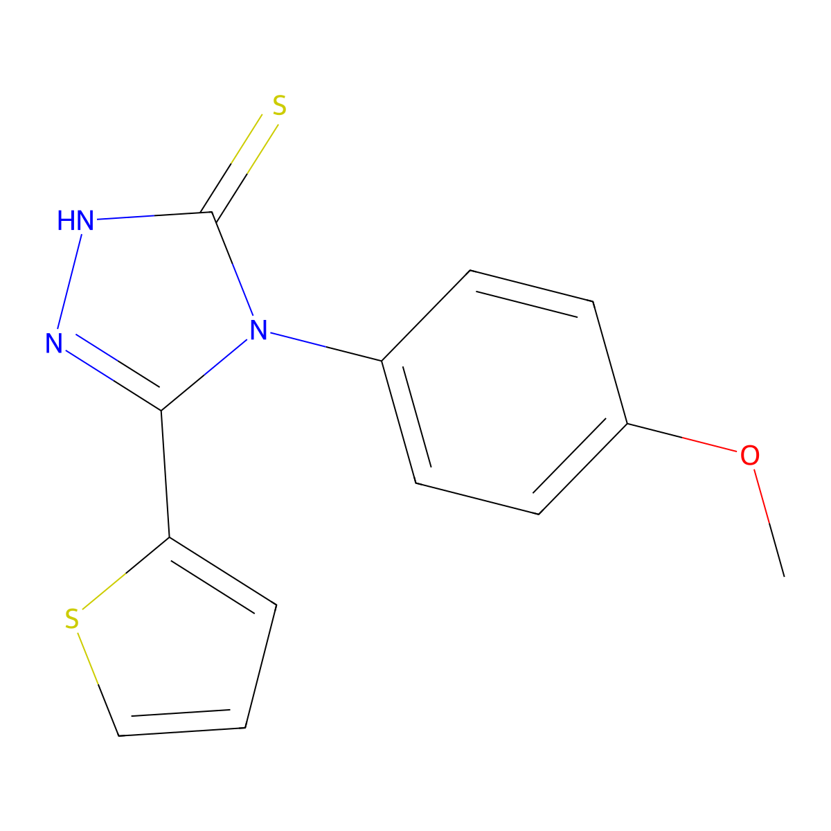 4-(4-methoxyphenyl)-5-(thiophen-2-yl)-4H-1,2,4-triazole-3-thiol molecular structure, CAS 209670-96-2