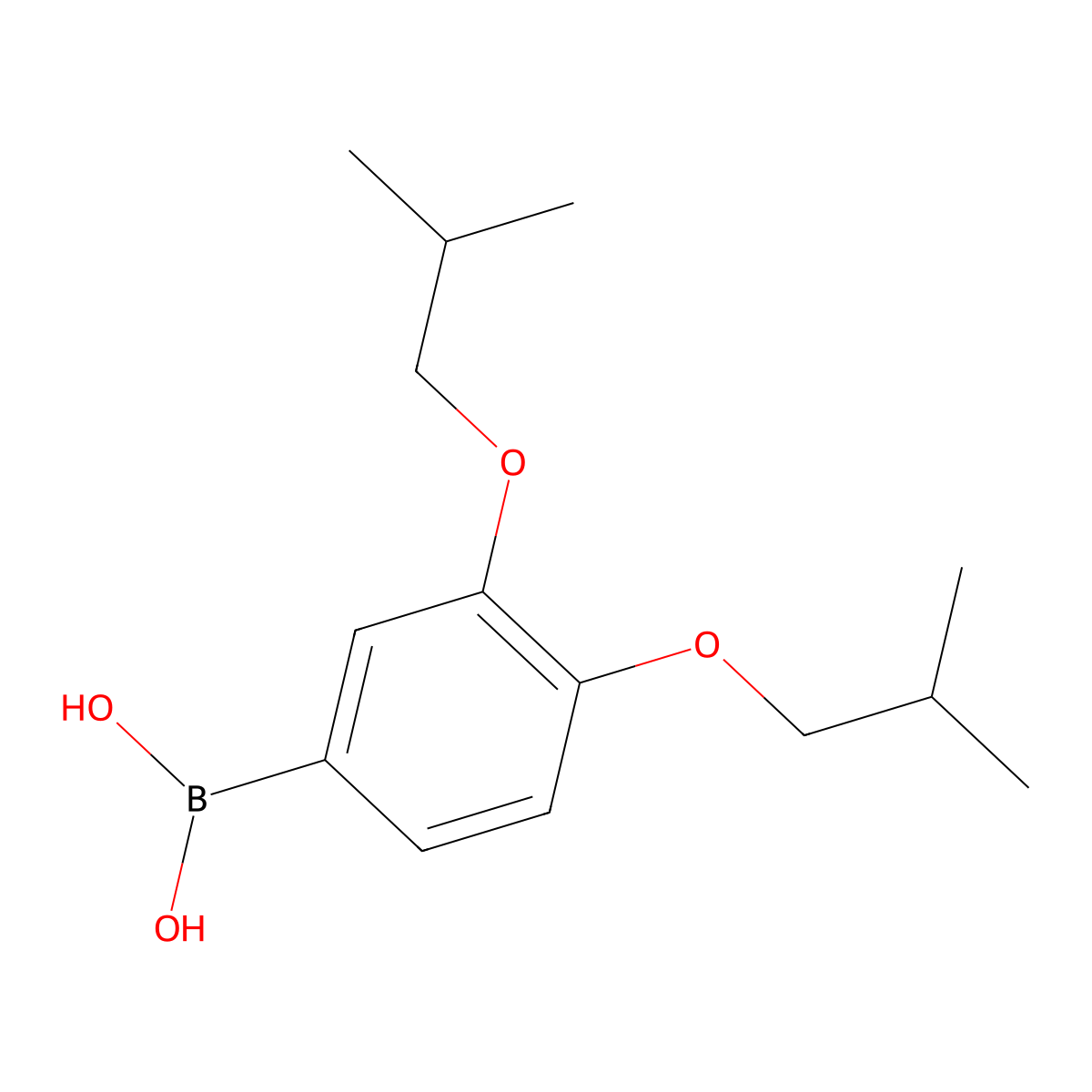 3,4-Bis(2-methylpropyloxy)benzeneboronic acid molecular structure, CAS 209673-76-7