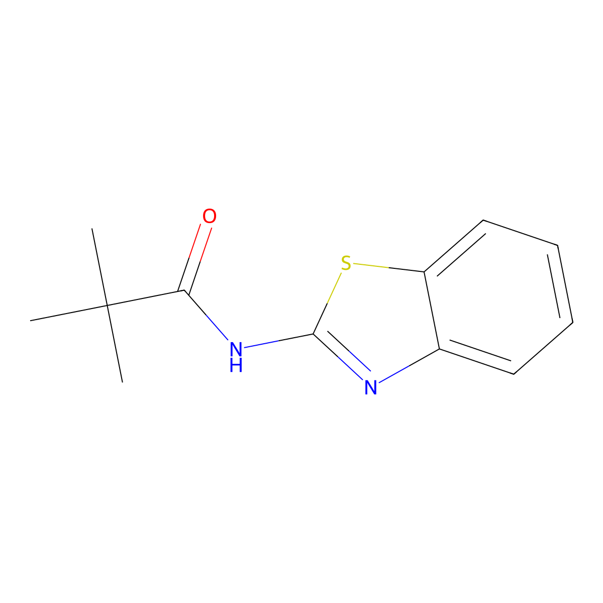 N-(1,3-benzothiazol-2-yl)-2,2-dimethylpropanamide molecular structure, CAS 209682-03-1