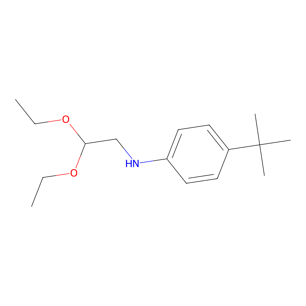 4-tert-butyl-N-(2,2-diethoxyethyl)aniline molecular structure, CAS 209682-66-6