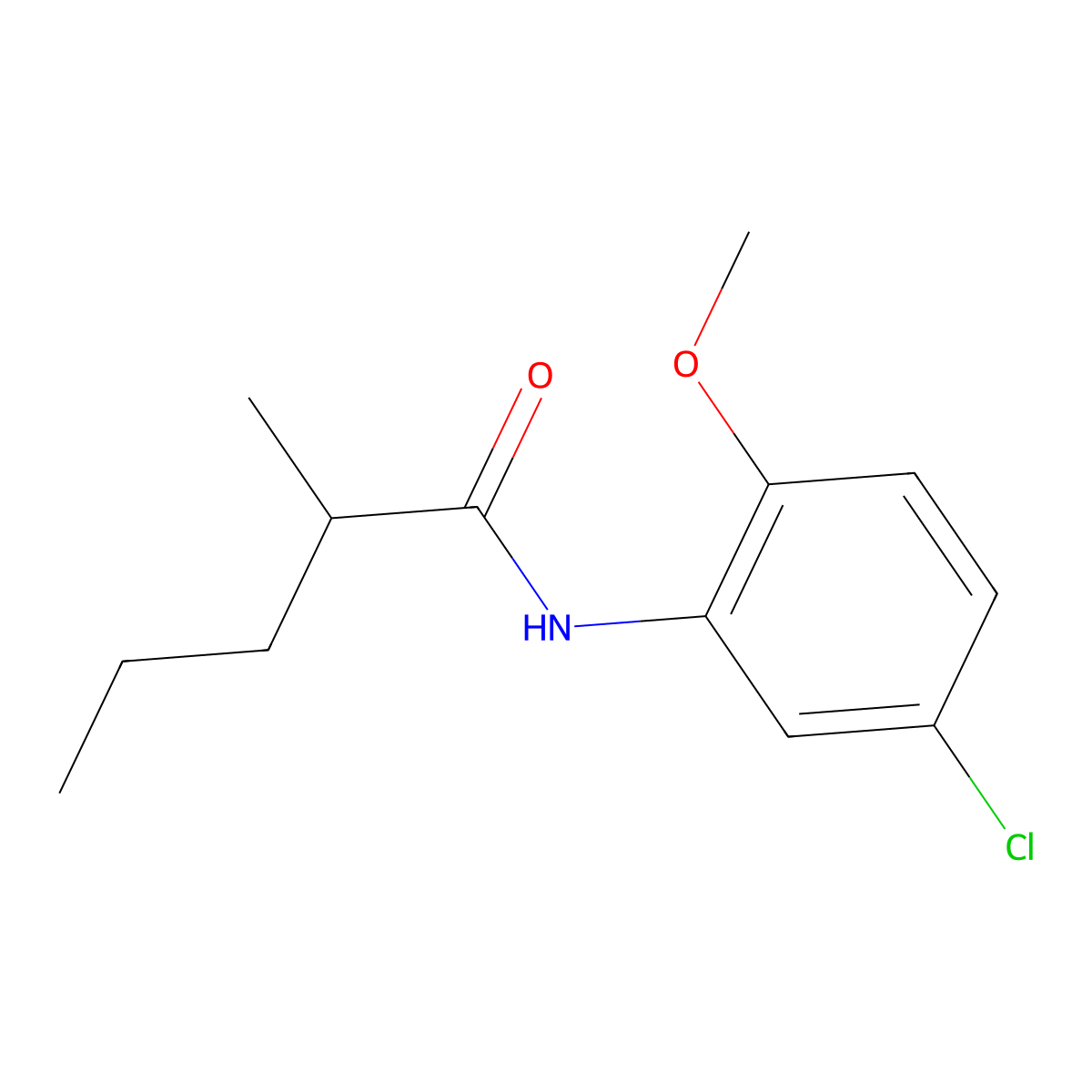 5'-Chloro-2'-methoxy-2-methylvaleranilide molecular structure, CAS 209683-34-1