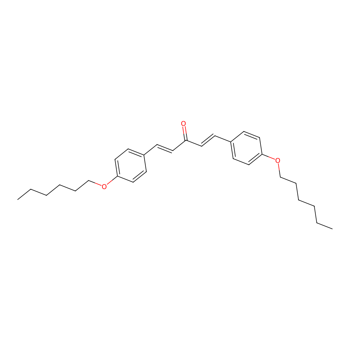 1,5-Bis(p-hexyloxyphenyl)-1,4-pentadien-3-one molecular structure, CAS 209683-39-6