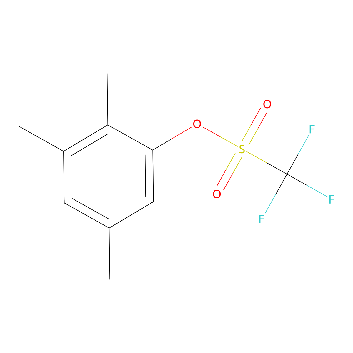 2,3,5-Trimethylphenyl trifluoromethanesulfonate molecular structure, CAS 209684-76-4