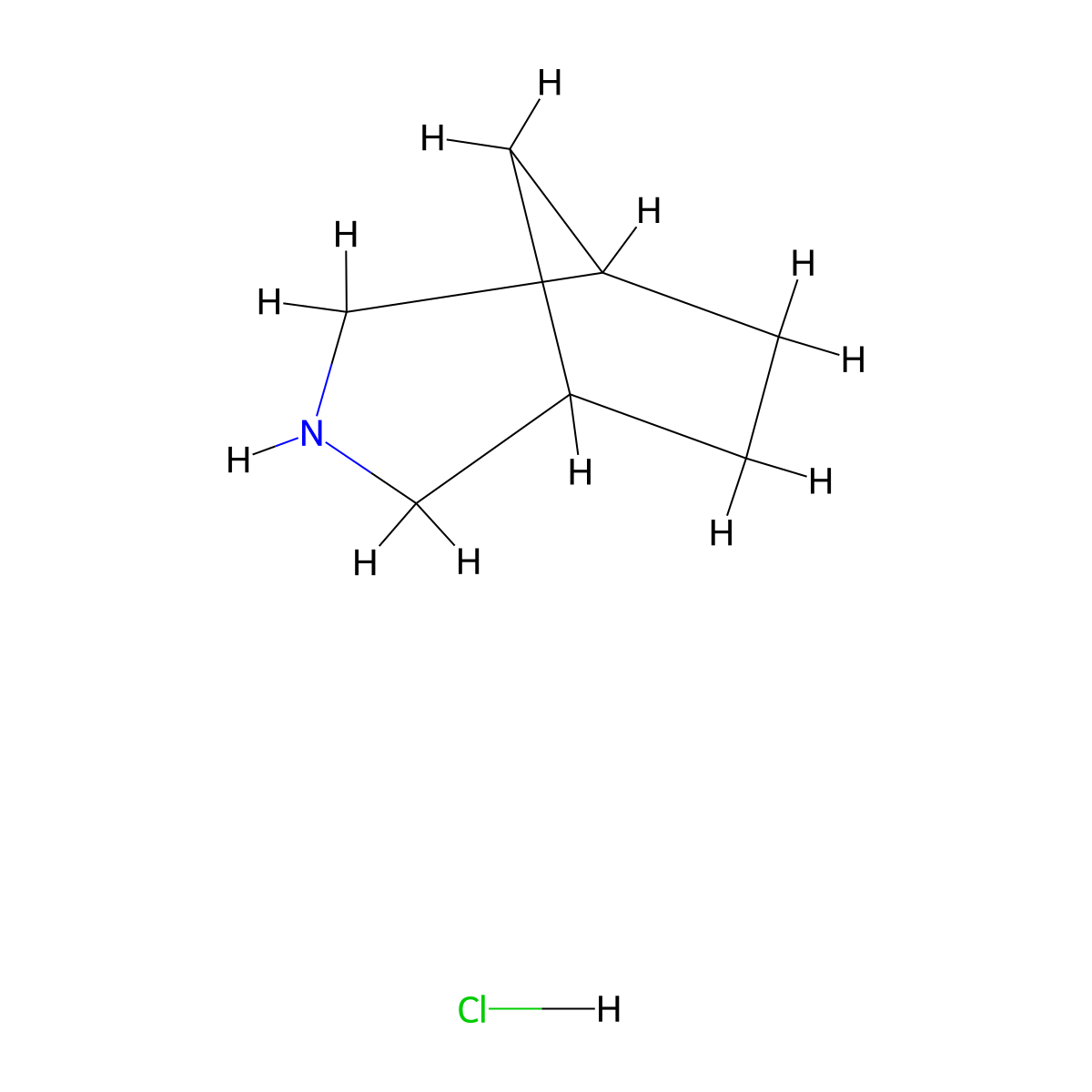 3-Azabicyclo[3.2.1]octane hydrochloride molecular structure, CAS 20969-02-2