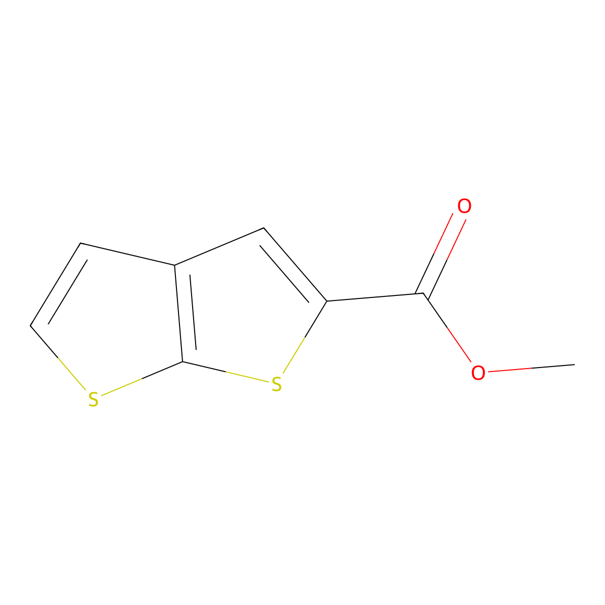 Methyl thieno[2,3-b]thiophene-2-carboxylate molecular structure, CAS 20969-37-3