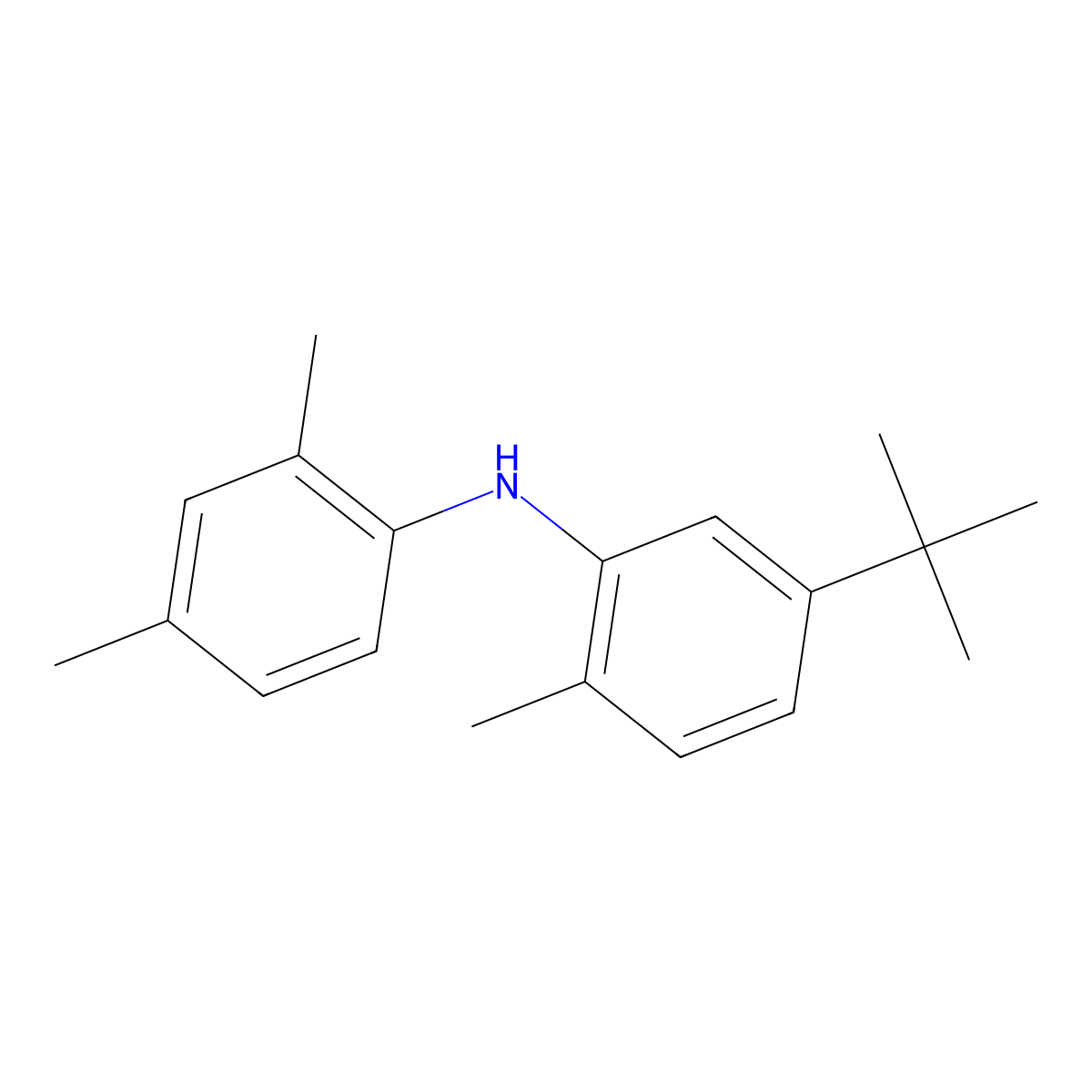 N-[5-(1,1-Dimethylethyl)-2-methylphenyl]-2,4-dimethylbenzenamine molecular structure, CAS 2096978-48-0