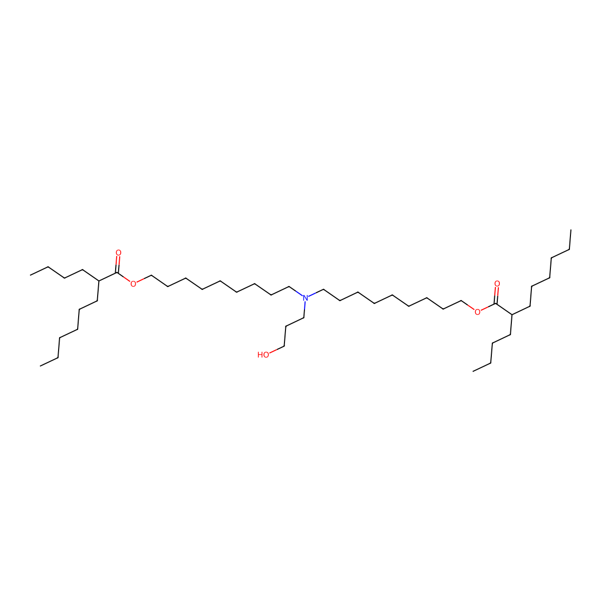1,1'-(((3-Hydroxypropyl)imino)di-9,1-nonanediyl) bis(2-butyloctanoate) molecular structure, CAS 2096984-25-5