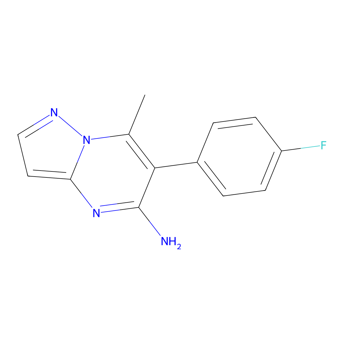6-(4-Fluorophenyl)-7-methylpyrazolo[1,5-A]pyrimidin-5-amine molecular structure, CAS 2096985-37-2
