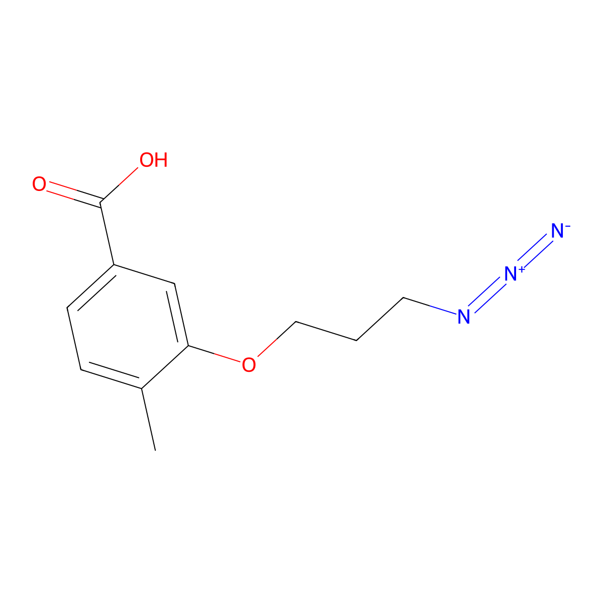3-(3-Azidopropoxy)-4-methylbenzoic acid molecular structure, CAS 2096985-39-4