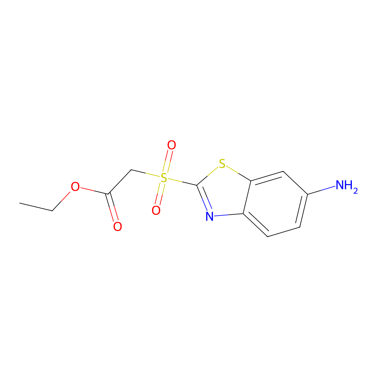 Ethyl [(6-amino-1,3-benzothiazol-2-yl)sulfonyl]acetate molecular structure, CAS 2096985-45-2