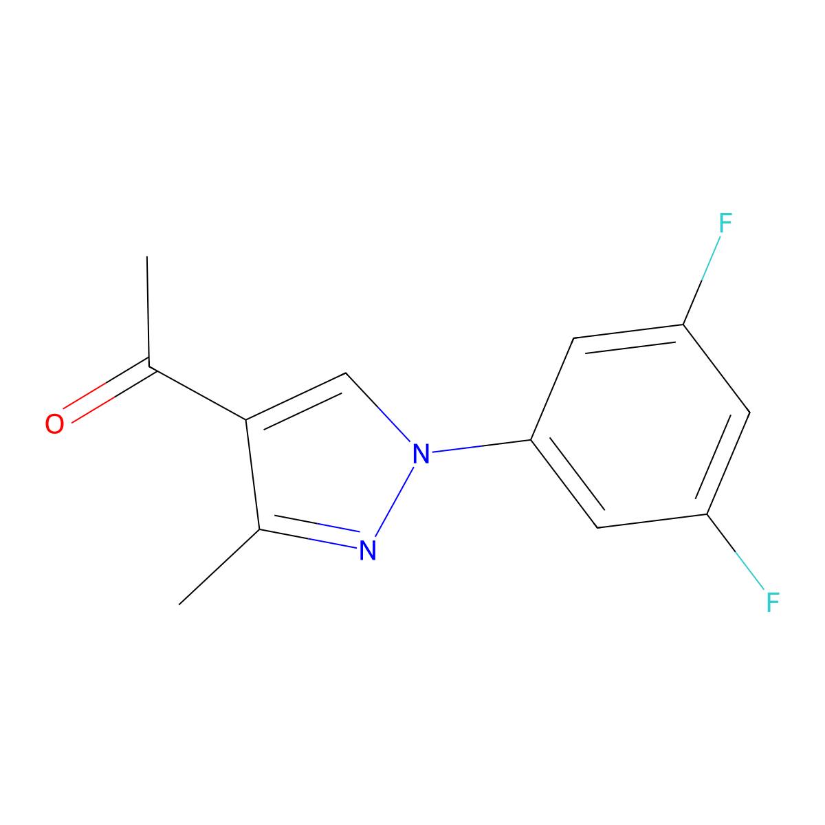 1-[1-(3,5-Difluorophenyl)-3-methyl-1h-pyrazol-4-yl]ethanone molecular structure, CAS 2096985-50-9