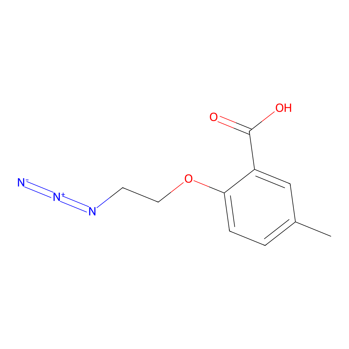 2-(2-Azidoethoxy)-5-methylbenzoic acid molecular structure, CAS 2096985-51-0