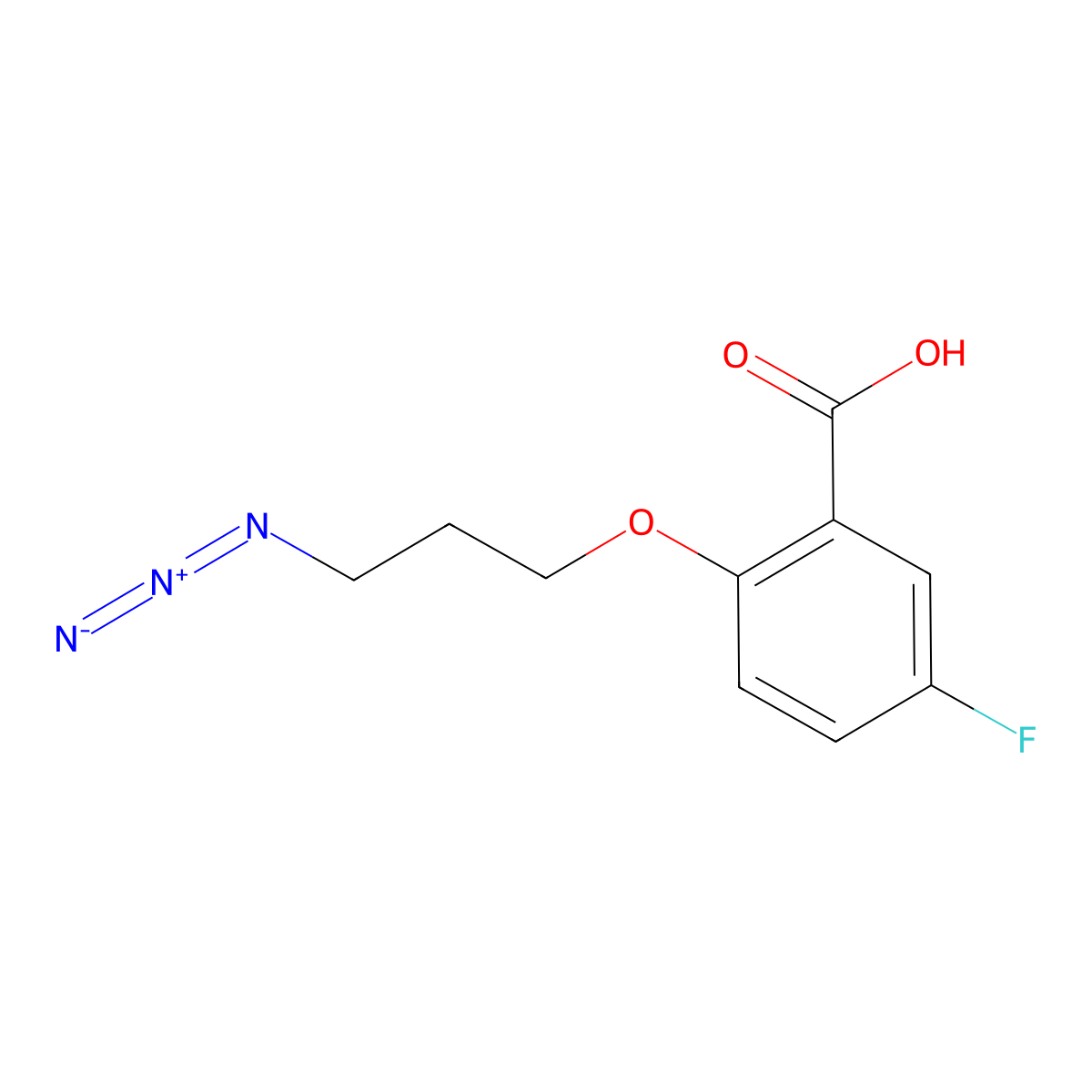 2-(3-Azidopropoxy)-5-fluorobenzoic acid molecular structure, CAS 2096985-53-2