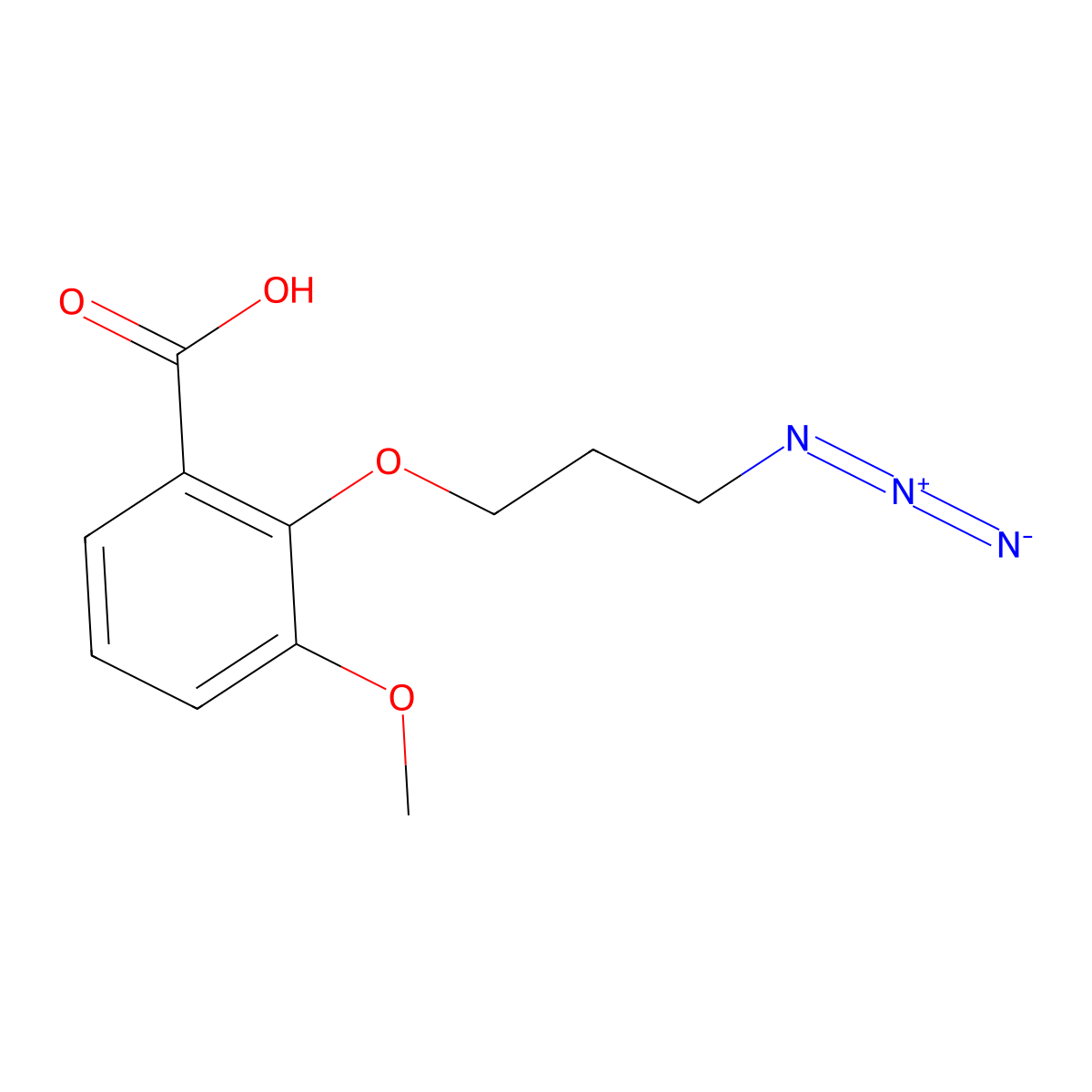 2-(3-Azidopropoxy)-3-methoxybenzoic acid molecular structure, CAS 2096985-63-4