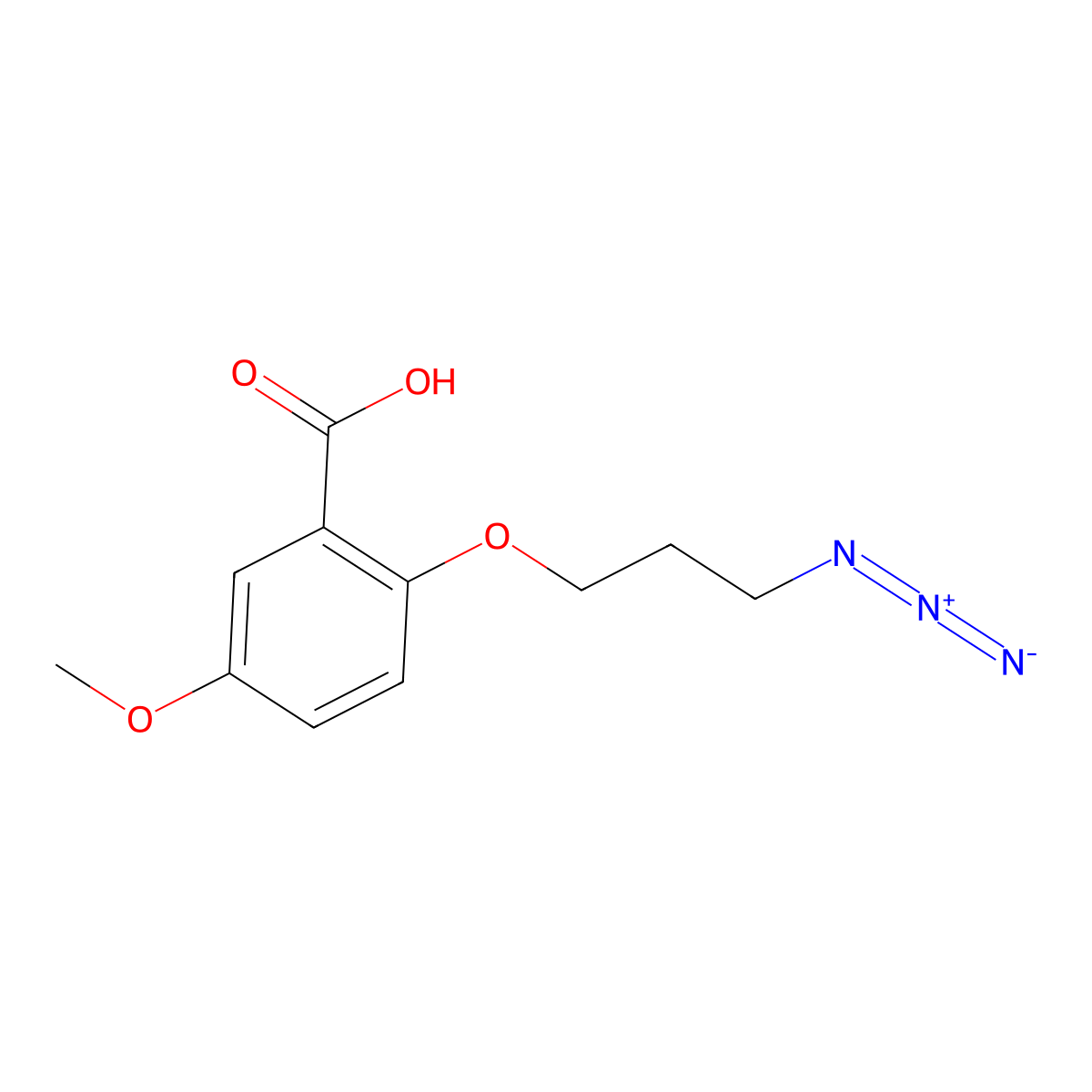 2-(3-Azidopropoxy)-5-methoxybenzoic acid molecular structure, CAS 2096985-69-0
