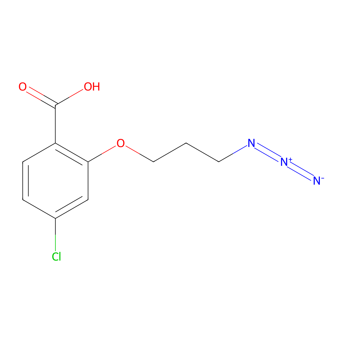2-(3-Azidopropoxy)-4-chlorobenzoic acid molecular structure, CAS 2096985-87-2