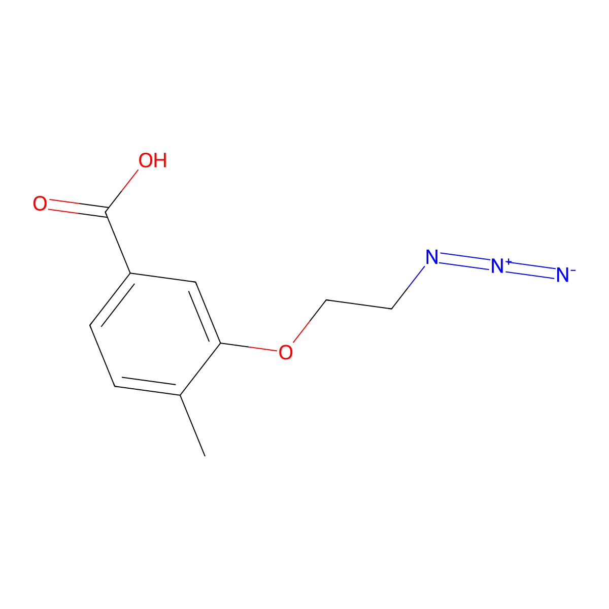 3-(2-Azidoethoxy)-4-methylbenzoic acid molecular structure, CAS 2096985-89-4
