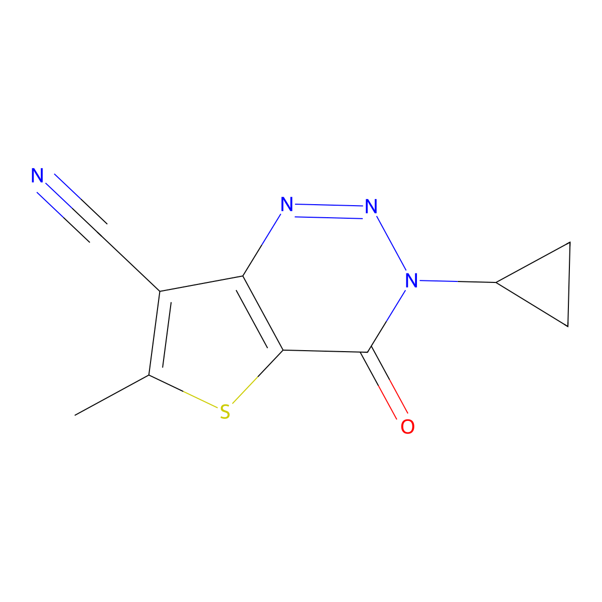 3-Cyclopropyl-6-methyl-4-oxothieno[3,2-d]triazine-7-carbonitrile molecular structure, CAS 2096986-07-9