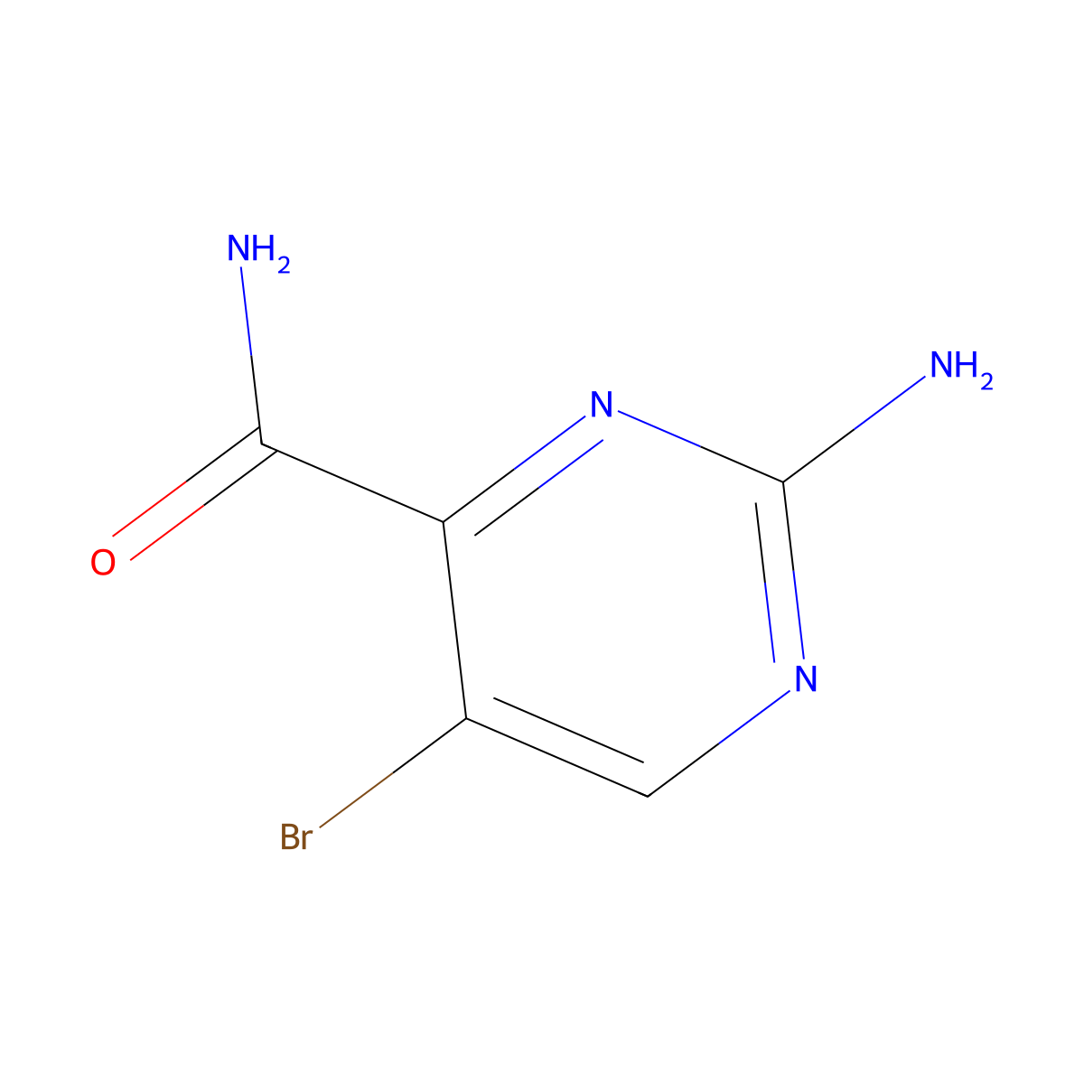 2-Amino-5-bromopyrimidine-4-carboxamide molecular structure, CAS 2096986-20-6
