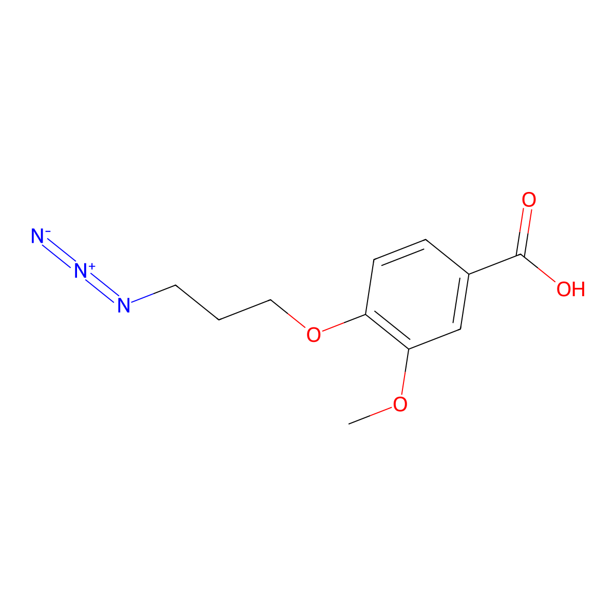 4-(3-Azidopropoxy)-3-methoxybenzoic acid molecular structure, CAS 2096986-29-5