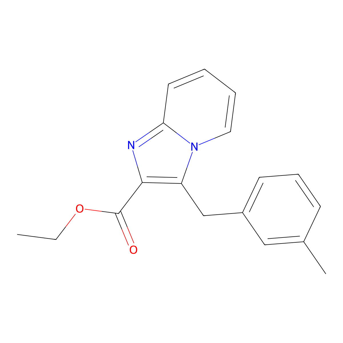 Ethyl 3-[(3-methylphenyl)methyl]imidazo[1,2-a]pyridine-2-carboxylate molecular structure, CAS 2096986-34-2