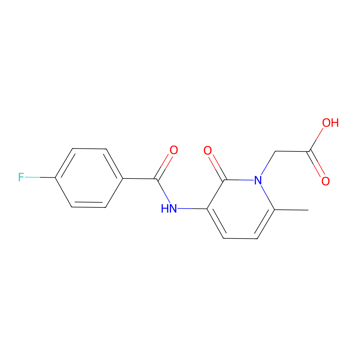 2-[3-[(4-Fluorobenzoyl)amino]-6-methyl-2-oxopyridin-1-yl]acetic acid molecular structure, CAS 2096986-59-1