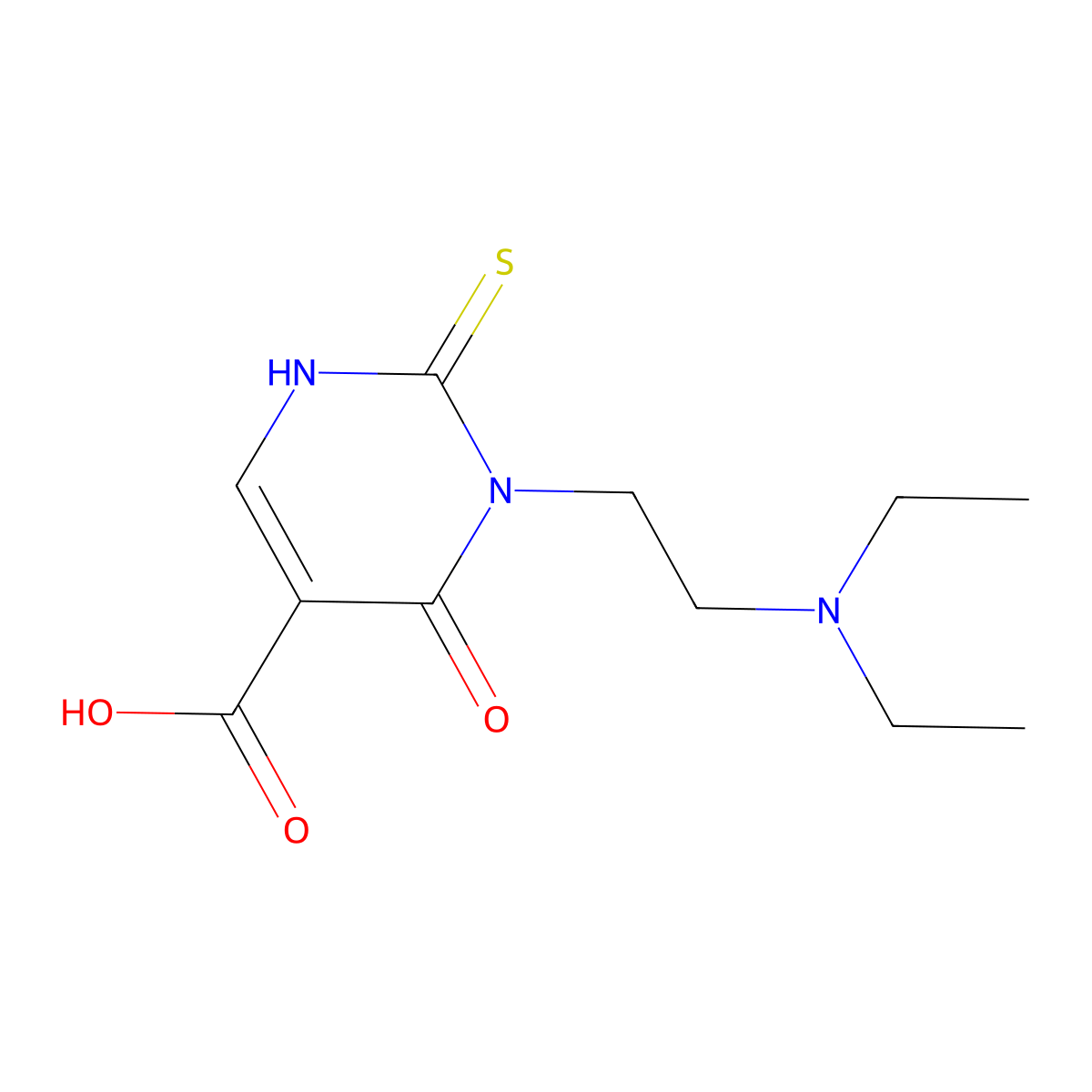 3-[2-(Diethylamino)ethyl]-4-oxo-2-thioxo-1,2,3,4-tetrahydropyrimidine-5-carboxylic acid molecular structure, CAS 2096986-64-8